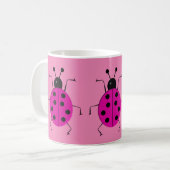 Niedliche, farbenfrohe Ladybugs, glücklicher Charm Kaffeetasse (Vorderseite Links)