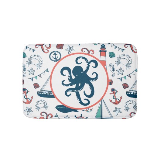 Niedliche Farbenfrohe Lebensweise Badematte (Vorderseite)