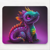 Niedliche, farbenfrohe Lila Drachenechse Artwork | Mousepad (Vorne)