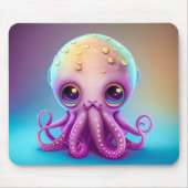 Niedliche Farbenfrohe Lila Octopus Alien Artwork | Mousepad (Vorne)
