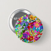 Niedliche farbenfrohe magische Blume All-Over-Prin Button (Vorne & Hinten)