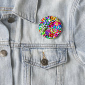Niedliche farbenfrohe magische Blume All-Over-Prin Button (Beispiel)