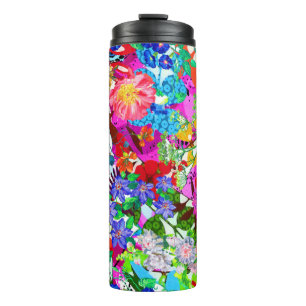 Niedliche farbenfrohe magische Blume All-Over-Prin Thermosbecher