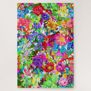 Niedliche farbenfrohe magische Blume Puzzle