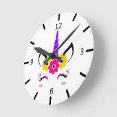 Niedliche Farbenfrohe magische Einheit Runde Wanduhr (Winkel)