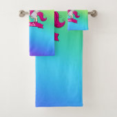 Niedliche Farbenfrohe magische Einhornröhre Kinder Badhandtuch Set (Insitu)