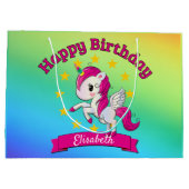 Niedliche Farbenfrohe magische Einhornröhre Kinder Große Geschenktüte (Rückseite)