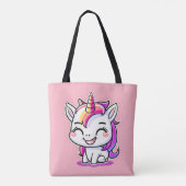 Niedliche Farbenfrohe magische Happy Einhorn Kunst Tasche (Rückseite)
