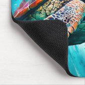 Niedliche Farbenfrohe Meeresschildkröte Mousepad (Ecke)