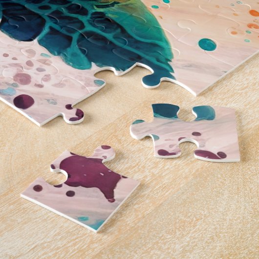 Niedliche Farbenfrohe Meeresschildkröte Puzzle (Seite)