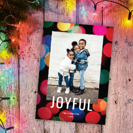 Niedliche Farbenfrohe Moderne Lichter Freude Foto Feiertagskarte