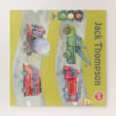 Niedliche farbenfrohe monogramm Aquarellenkraftwag Puzzle (Horizontal)