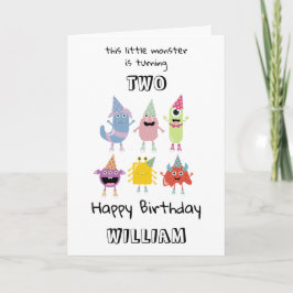 Niedliche farbenfrohe Monster Funny Boys Geburtsta Karte