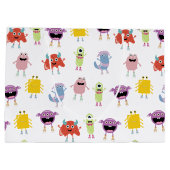 Niedliche farbenfrohe Monster Funny Kids Children Große Geschenktüte (Rückseite)