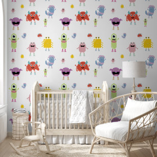 Niedliche farbenfrohe Monster Funny Kids Children Tapete