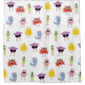 Niedliche farbenfrohe Monster Funny Kids Pattern Duschvorhang (Vorderseite)