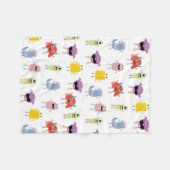 Niedliche farbenfrohe Monster Funny Kids Pattern Fleecedecke (Vorderseite (Horizontal))
