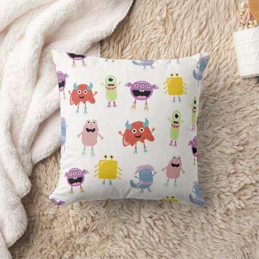 Niedliche farbenfrohe Monster Funny Kids Pattern Kissen (Decke)