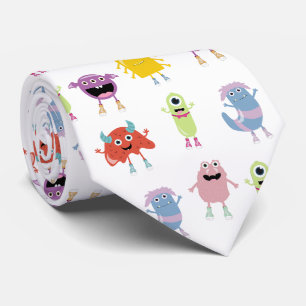 Niedliche farbenfrohe Monster Funny Kids Pattern Krawatte