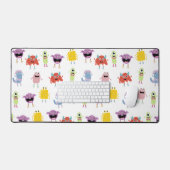 Niedliche farbenfrohe Monster Funny Kids Pattern Schreibtischunterlage (Tastatur & Maus)
