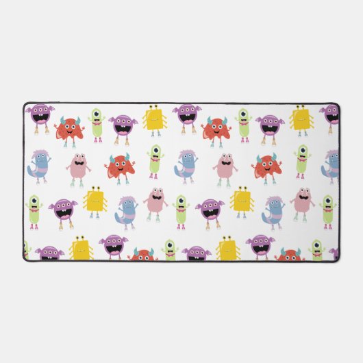 Niedliche farbenfrohe Monster Funny Kids Pattern Schreibtischunterlage (Vorderseite)