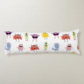 Niedliche farbenfrohe Monster Funny Kids Pattern Seitenschläferkissen (Rückseite)
