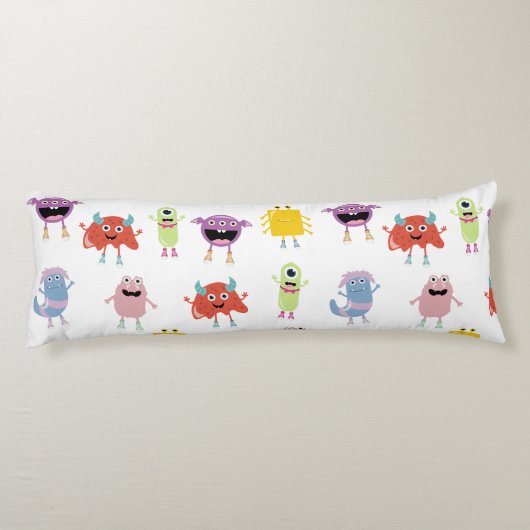 Niedliche farbenfrohe Monster Funny Kids Pattern Seitenschläferkissen (Rückseite)
