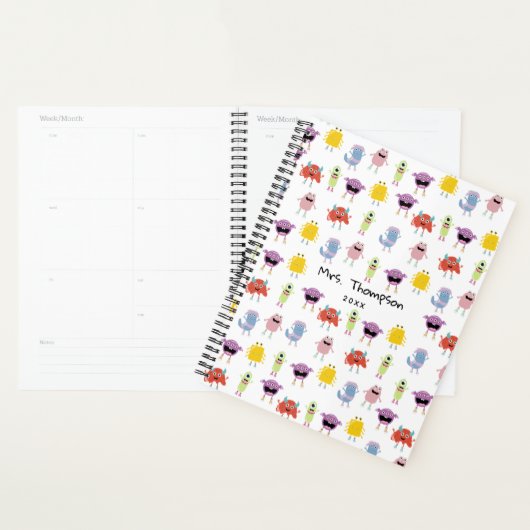 Niedliche farbenfrohe Monster Funny Kids Pattern T Planer (Anzeige)