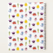 Niedliche farbenfrohe Monster Funny Kids Pattern T Planer (Rückseite)