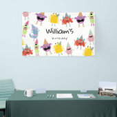 Niedliche farbenfrohe Monster Funny Kindergeburtst Banner (Messeveranstaltung)