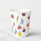 Niedliche farbenfrohe Monster Funny Kindergeburtst Pappbecher (Links)