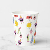 Niedliche farbenfrohe Monster Funny Kindergeburtst Pappbecher (Rechts)