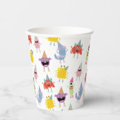 Niedliche farbenfrohe Monster Funny Kindergeburtst Pappbecher (Vorderseite)