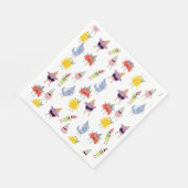 Niedliche farbenfrohe Monster Funny Kindergeburtst Serviette (Ecke)