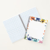 Niedliche farbenfrohe Monster glückliches Hallowee Notizblock (Innenseite)