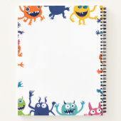 Niedliche farbenfrohe Monster glückliches Hallowee Notizblock (Rückseite)