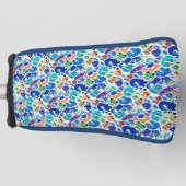 Niedliche farbenfrohe Monster sehen sich Mustern g Golf Headcover (Vorderseite)