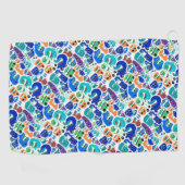 Niedliche farbenfrohe Monster sehen sich Mustern g Golfhandtuch (Horizontal)