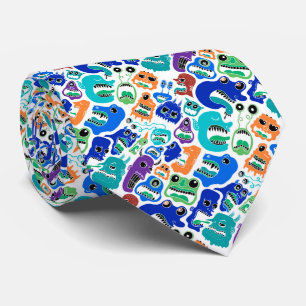 Niedliche farbenfrohe Monster sehen sich Mustern g Krawatte