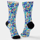 Niedliche farbenfrohe Monster sehen sich Mustern g Socken (Gewinkelt)