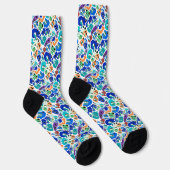 Niedliche farbenfrohe Monster sehen sich Mustern g Socken (Rechts)