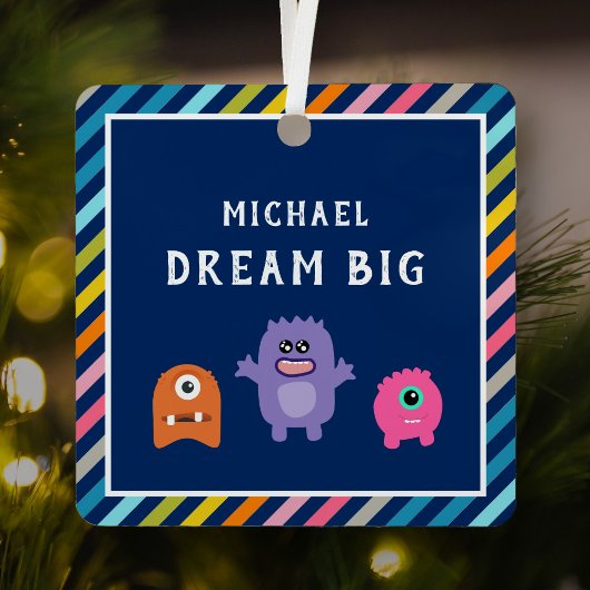 Niedliche farbenfrohe Monster Traumhaft Grosses Ki Ornament Aus Metall