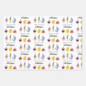 Niedliche farbenfrohe Monster Witziger Kindergebur Geschenkpapier Set (Vorderseite 2)