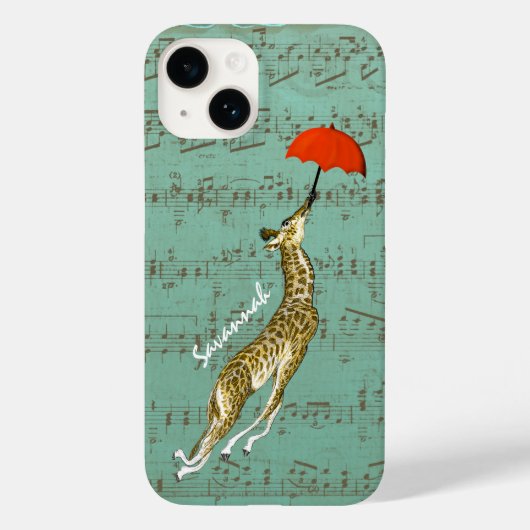 Niedliche farbenfrohe Musical Flying Giraffe Roter Case-Mate iPhone Hülle (Rückseite)