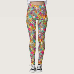 Niedliche farbenfrohe, nahtlose Dekorationsmuster Leggings