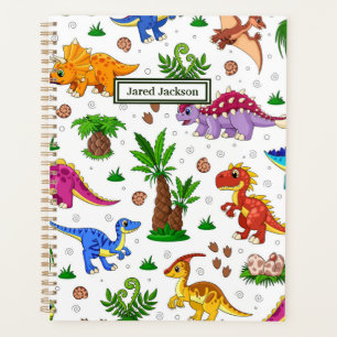 Niedliche Farbenfrohe, nahtlose Muster Dinosaurier Planer