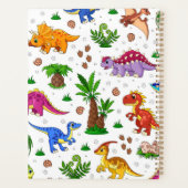 Niedliche Farbenfrohe, nahtlose Muster Dinosaurier Planer (Rückseite)