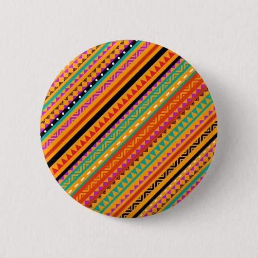 Niedliche, farbenfrohe, native Aztec-Muster Button (Vorderseite)