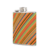 Niedliche, farbenfrohe, native Aztec-Muster Flachmann (Links)