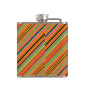 Niedliche, farbenfrohe, native Aztec-Muster Flachmann (Rückseite)